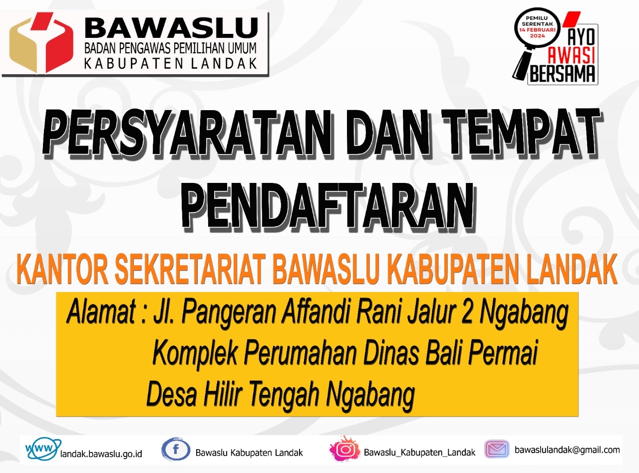 Pengumuman Pendaftaran Calon Anggota Panwaslu Kecamatan